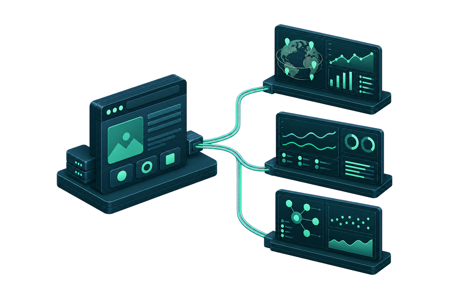 Website campaign signals flowing into separate Similarweb, Semrush and Google Analytics views